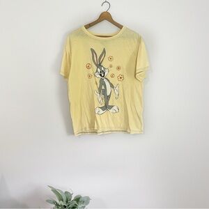 [Looney Tunes] Yellow Bugs Bunny Graphic Short Sleeve T-Shirt Casual